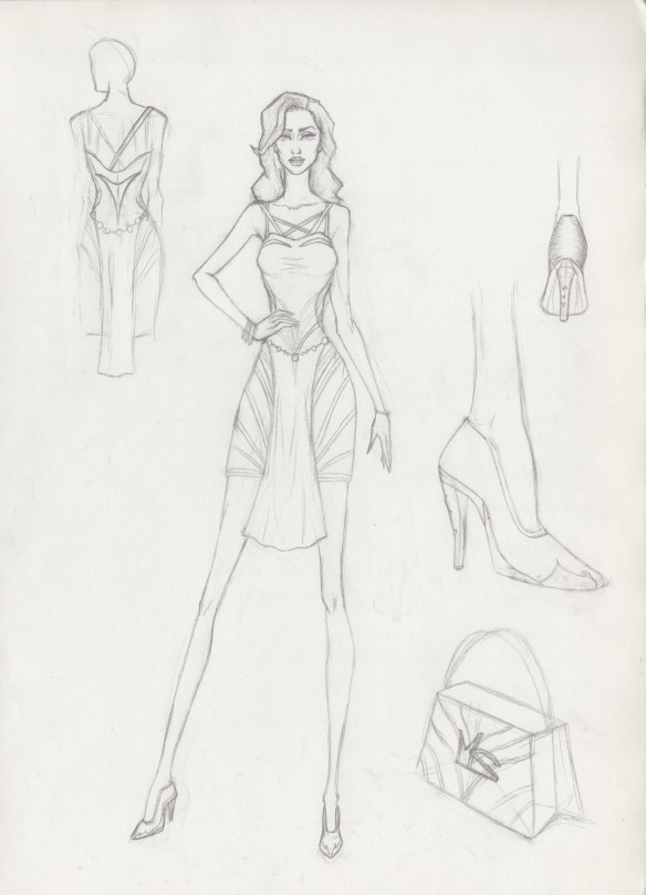Fashion Design: Metallic Dress